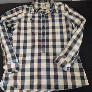 Burton Dryride 3/4 Button Up Flannel Shirt Men's Size Large